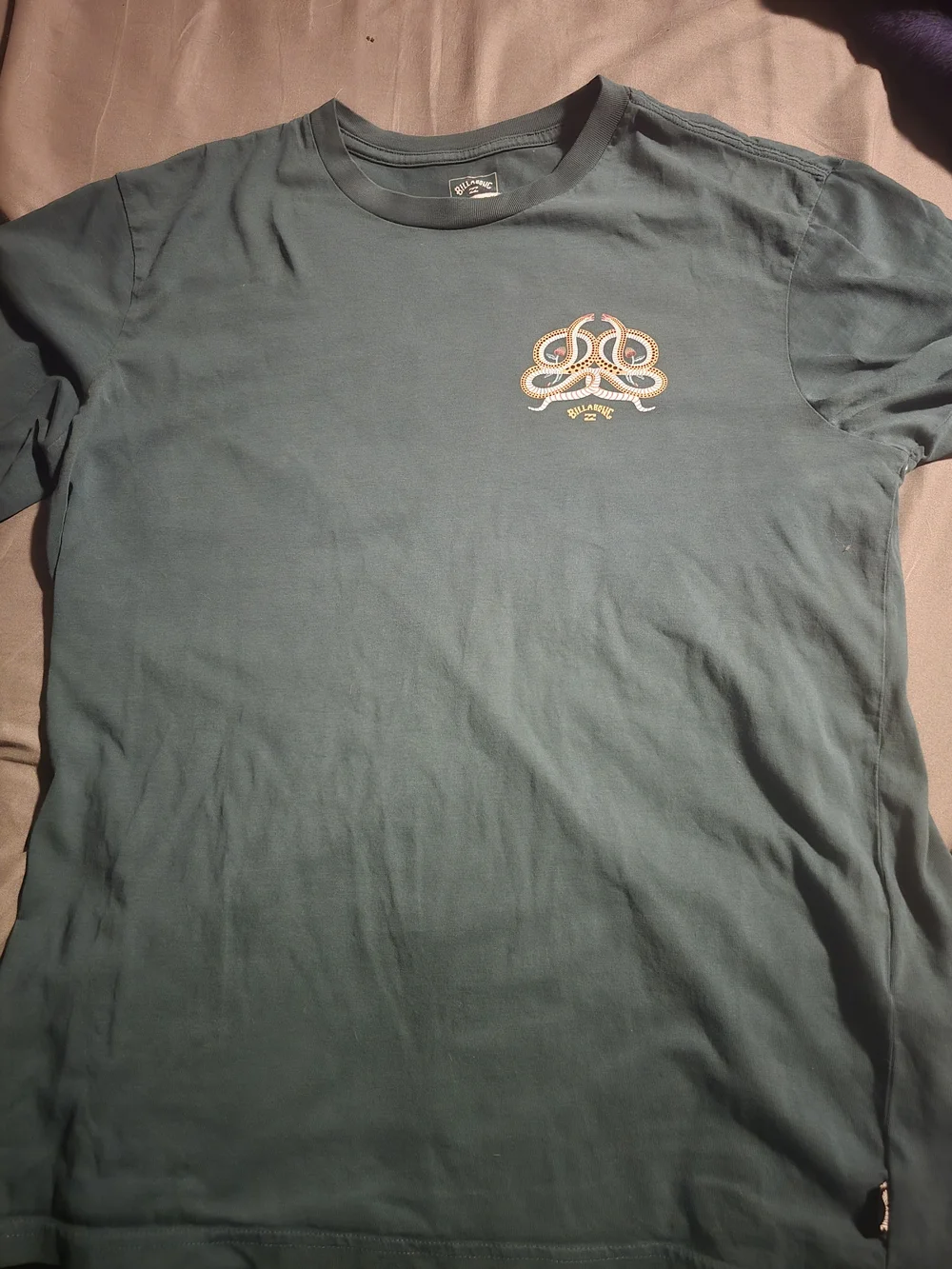 Billabong Men's Dark Green Logo Graphic T-Shirt